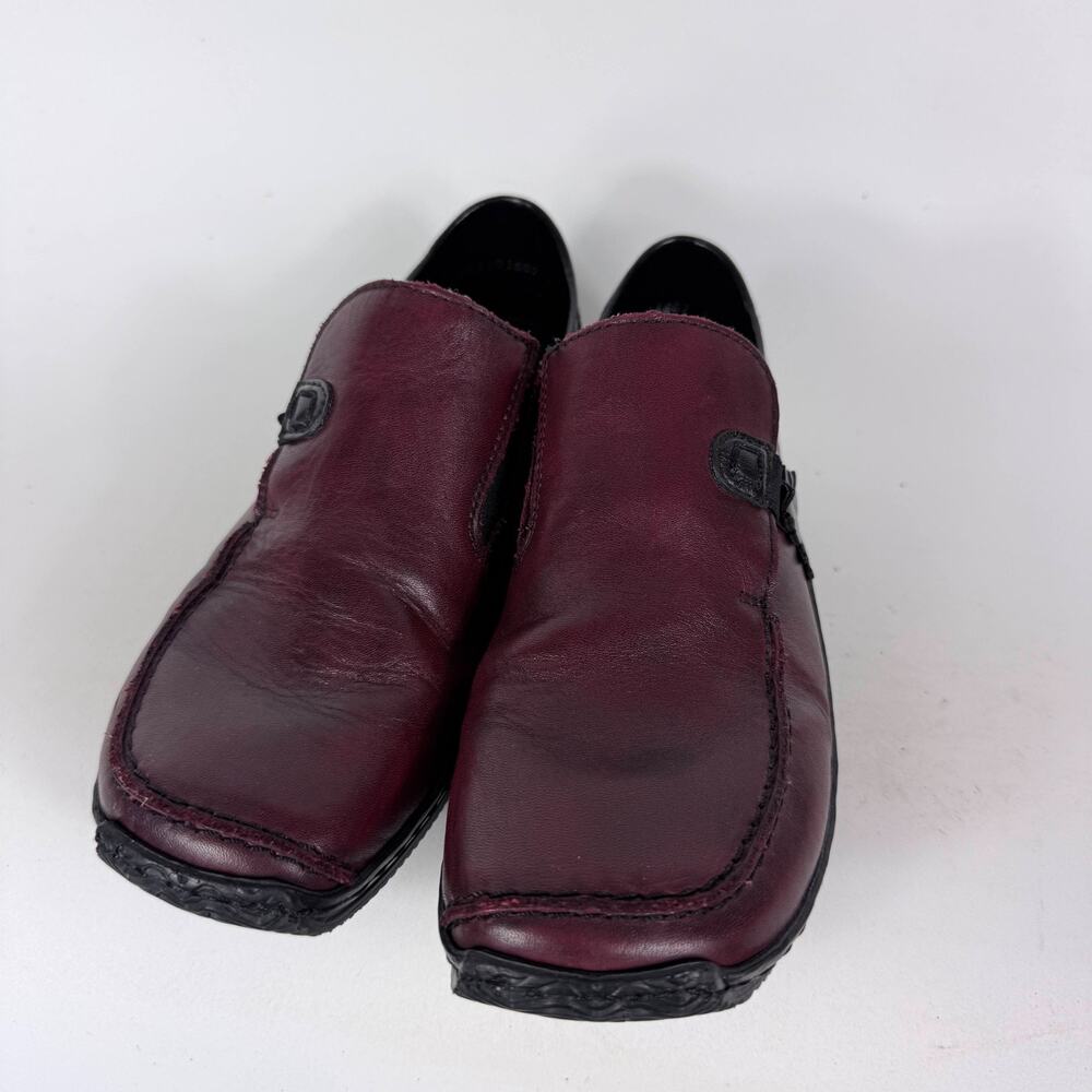 Rieker Celia 59 Loafers Women’s 7.5 Burgundy Leather Comfort Slip On Moccasin - Picture 4 of 10